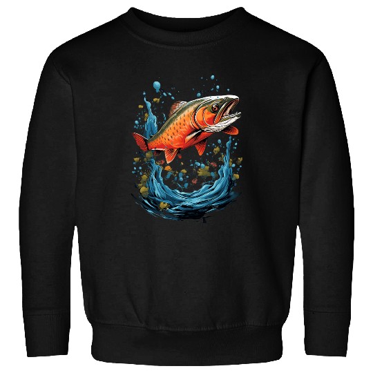 Fishing Fun Fly Fishing Arctic Char Brook Trout Fish Sweatshirts