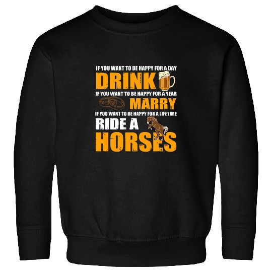 Horse Pet Funny Riding Horses Design Horseshoe Love Sweatshirts
