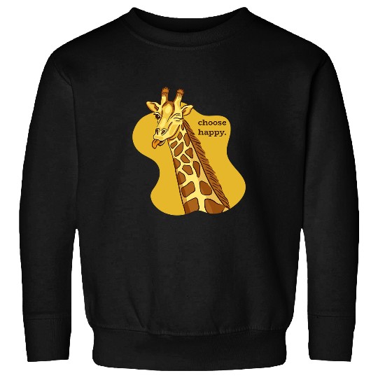 Giraffe Pet Choose Happy Cute Winking Giraffes African Safari Theme Kids Sweatshirts
