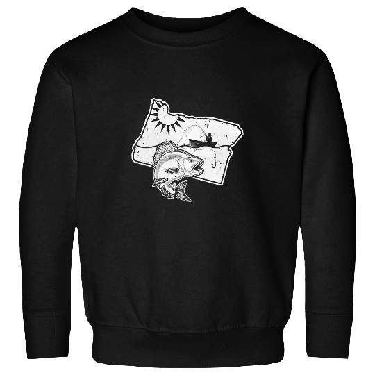 Fishing Fun Retro Fishing Oregon State Mountain Sweatshirts