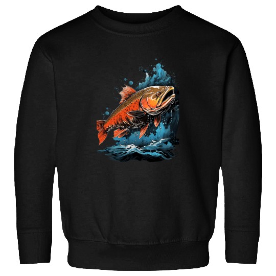 Fishing Fun Fly Fishing Arctic Char Brook Trout Fish 13 Sweatshirts