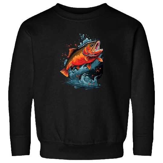 Fishing Fun Fly Fishing Arctic Char Brook Trout Fish 12 Sweatshirts