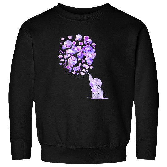 Elephant Mammal Blows Up Purple Balloons Lupus Awareness Sweatshirts