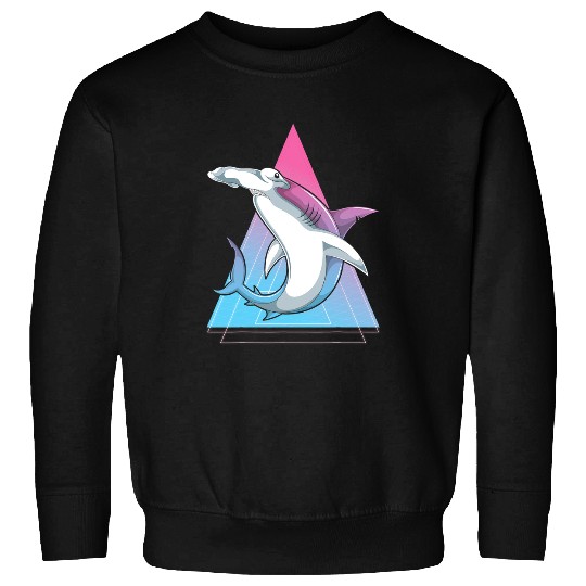 Shark Pet Synthwave Aesthetics Predator 90s Vaporwave Hammerhead Sweatshirts