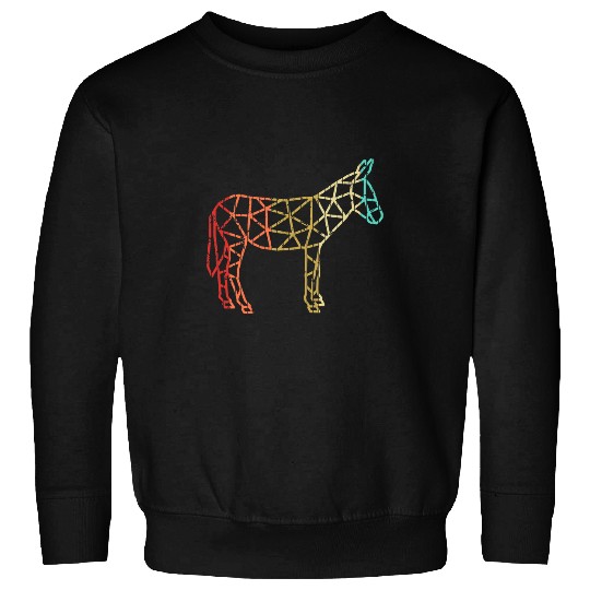 Donkey Pet Retro Style Vintage Polygonal Geometric Animal Sweatshirts