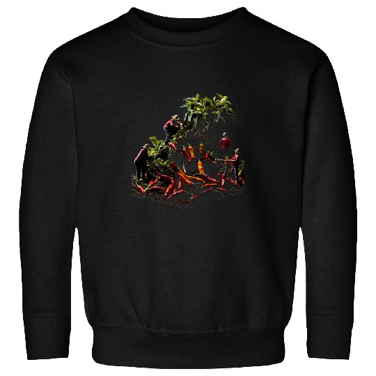 Chili Hot Pepper Chillis Field Peppers Harvesting Farming 21 Sweatshirts
