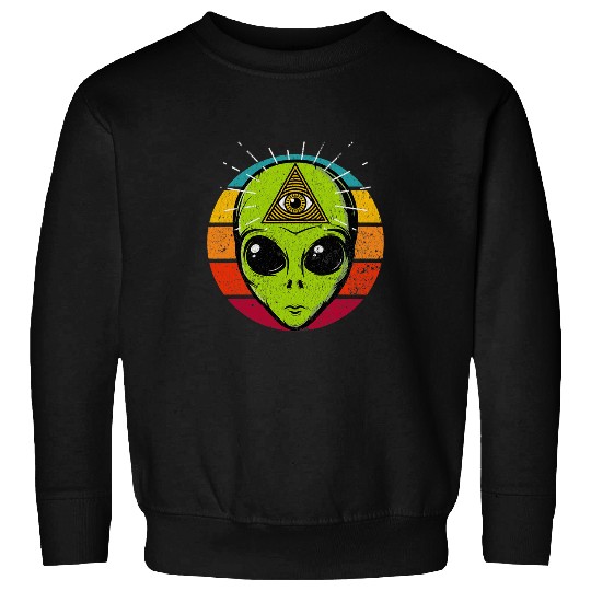 Aliens UFO Space Illuminati Occult Masonic AllSeeing Eye Sweatshirts