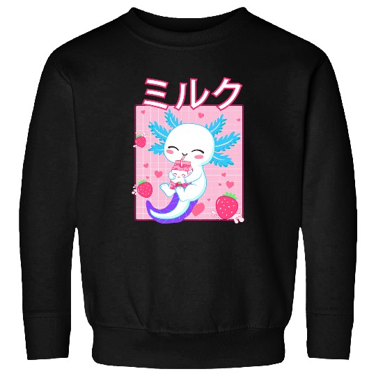Axolotls Pet Strawberry Milk Shake Carton Aesthetic 3 Sweatshirts