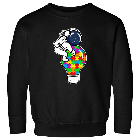 Astronaut Balloon Autism Awareness Space Autistic Kids Boys Sweatshirts