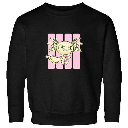 Axolotls Pet Strawberry Milk Axolotls Japanese Kawaii Anime Walking Fish Sweatshirts