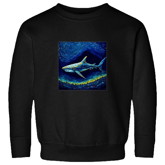 Shark Pet Surrealism Starry Night Caribbean Reef Sweatshirts
