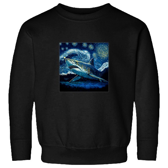 Shark Pet Surrealism Starry Night Sand Tiger Sweatshirts