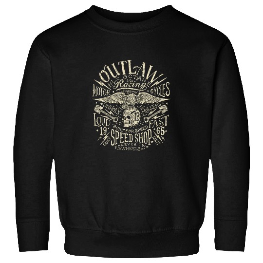 vintages Vulture Outlaw Motorcycle Greaser Motors Old Bikers Sweatshirts