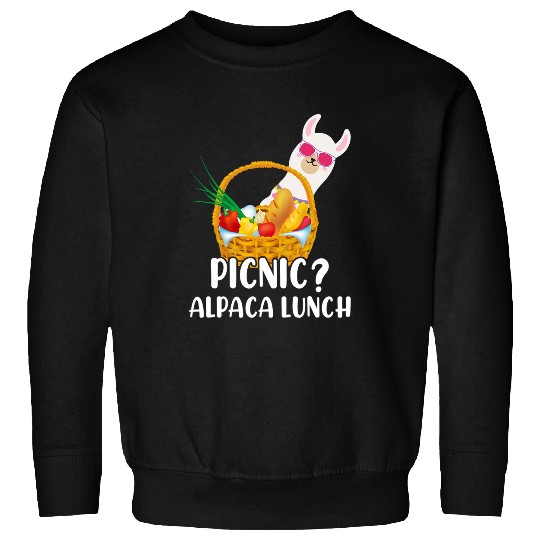 Llama Pet Picnic Alpaca Lunch Alpaca Wearing Sunglass Llama Picnic Sweatshirts