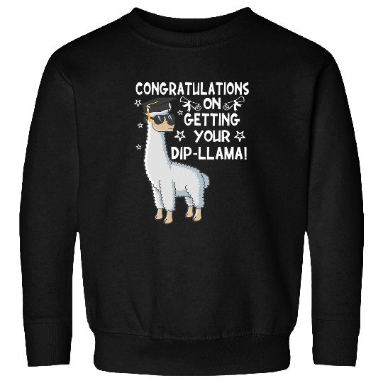 Llama Pet Funny Congratulations on DipLlama Graduation Sweatshirts