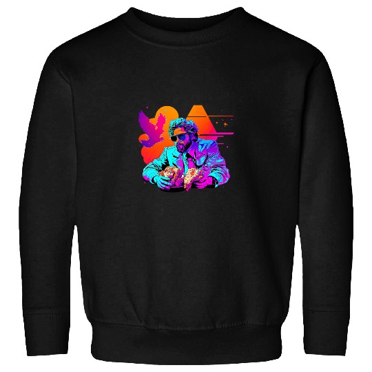 Chicken Pet Fried Chicken Synthwave s Retrowave Aesthetic Sweatshirts