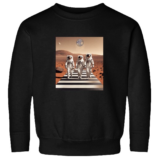 Astronauts in Spacesuit Walking in Mars Spaceman Planets Sweatshirts