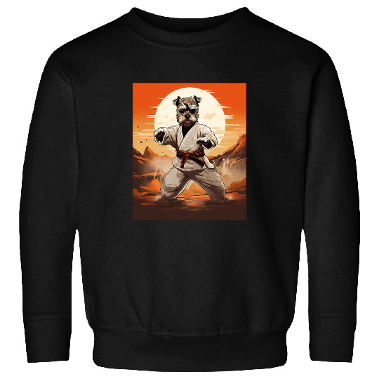 Schnauzer Pet MMA Miniature Schnauzer Dog Karate Sweatshirts