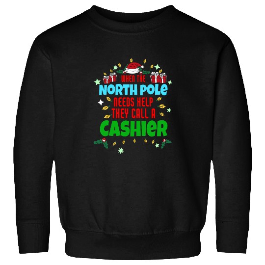 North Pole Helper Cashier Funny Cashier Christmas Sweatshirts