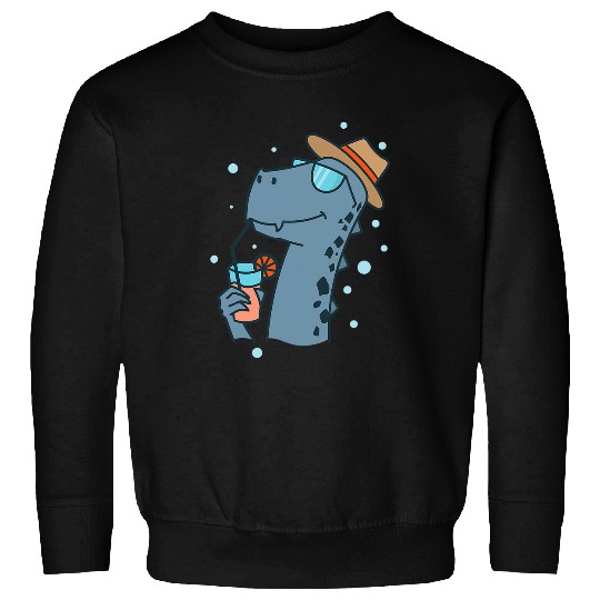 Dinosaur Pet on Vacation with Cocktail Sweatshirts