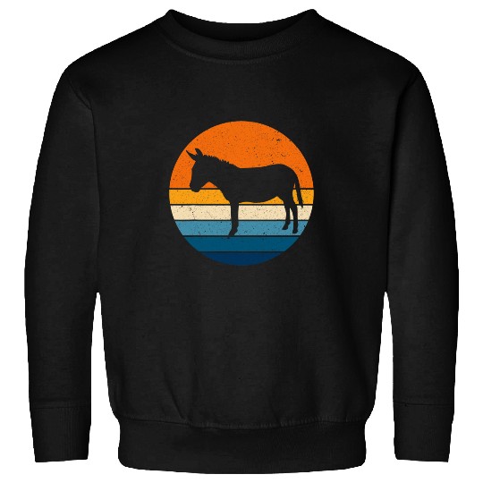 Donkey Pet Vintage Retro Sunset Funny Animal Lovers Farmers Sweatshirts