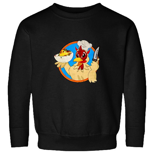 Chicken Pet Deviled Eggs Devil Chicken Funny Holiday Food Cooking Sweatshirts