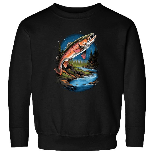 Fishing Fun Fly Fishing Rainbow Trout Fish 3 Sweatshirts