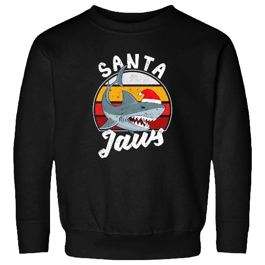 Fishing Fun Ocean Shark Fishing Santa Jaws Christmas Shark Claus xmass PJs Anglers Fishermen Sweatshirts