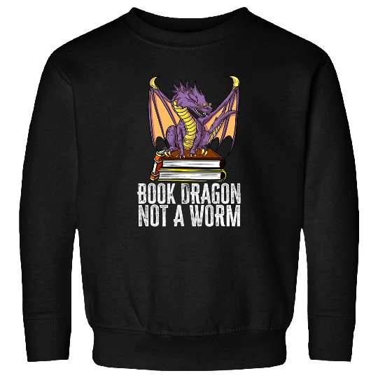 Dragon Pet Funny Readers Tee Book Dragon Not Worm Plus Size Sweatshirts