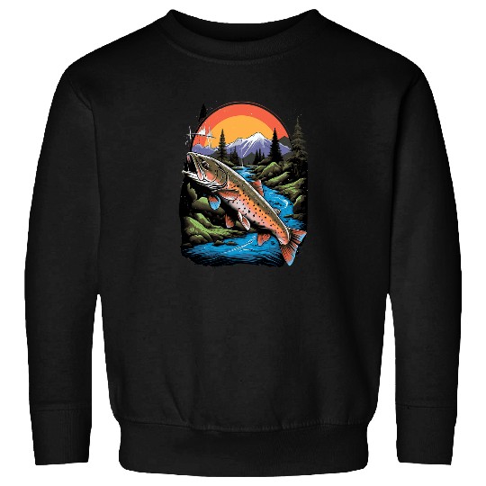 Fishing Fun Fly Fishing Rainbow Trout Fish 6 Sweatshirts