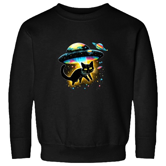 Aliens UFO Tee Galaxy Cat Spaceship Alien Cat Sweatshirts