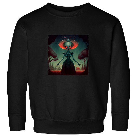 Aliens UFO Flatwoods Monster Braxie 1952 Creepy Alien Cryptid Legend 5 5 Sweatshirts
