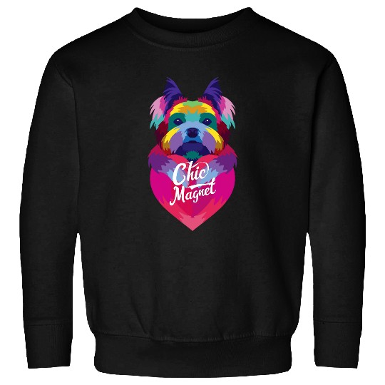 Mens Yorkshire Terrier Chic Magnet for Yorkie Dog Dad for Men Sweatshirts