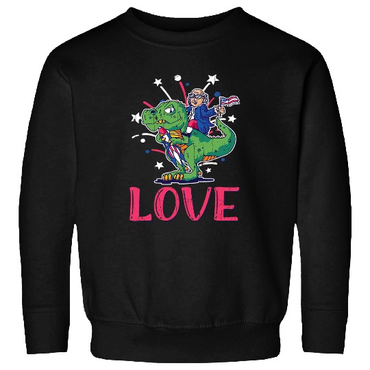 Dinosaur Pet Love America American Washington Dinosaur USA 4th Of July Sweatshirts