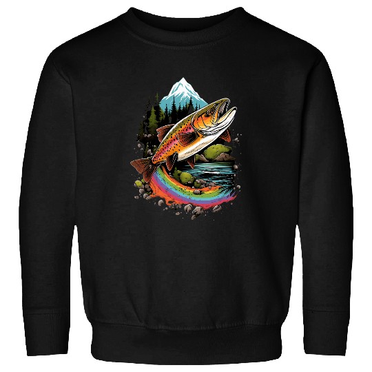 Fishing Fun Fly Fishing Rainbow Trout Fish 17 Sweatshirts