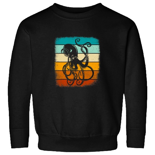 Octopus Pet Vintage Octopus Squid retro Sweatshirts