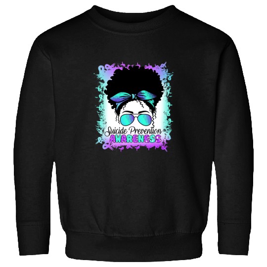 suicides Prevention 988 suicides Teal Purple Sweatshirts