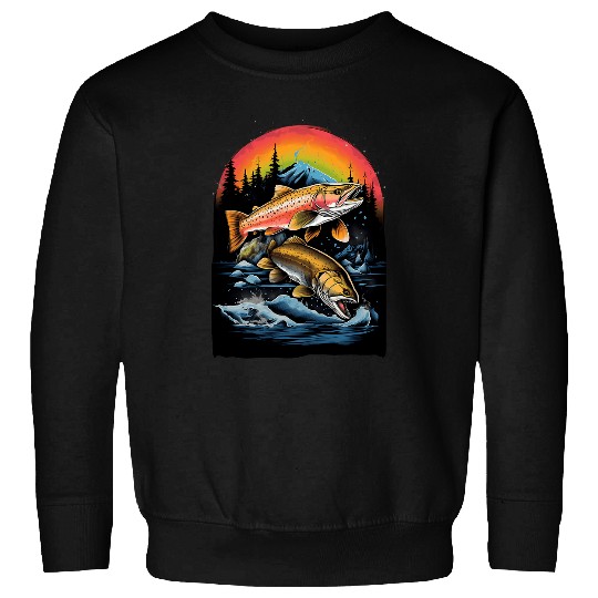 Fishing Fun Fly Fishing Rainbow Trout Fish 1 Sweatshirts