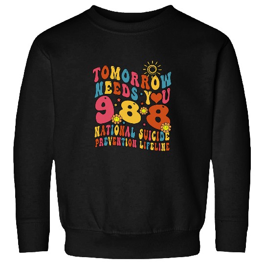 suicides Prevention 988 Ribbon Groovy 988 Tomorrow Needs You National Sweatshirts
