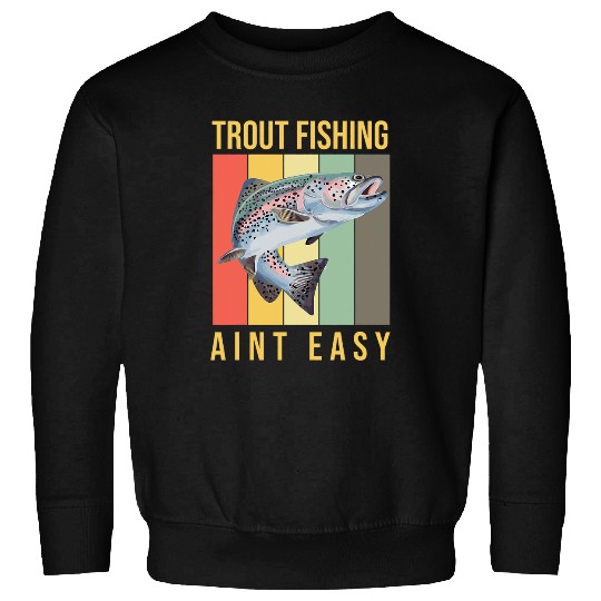 Fishing Fun Retro Trout Fishermen Trouts Fishing Fish Love Wildlife Sweatshirts
