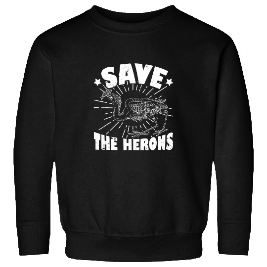 Heron water wildlife birdwatching birder biologist binocular 11 Sweatshirts