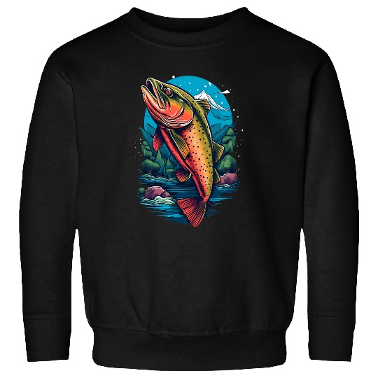 Fishing Fun Fly Fishing Rainbow Trout Fish 13 Sweatshirts