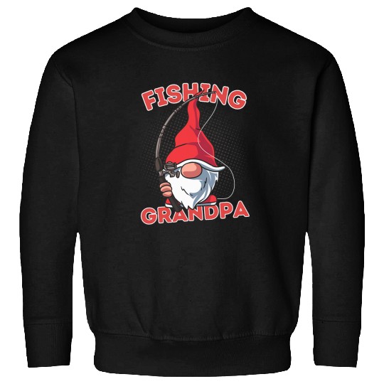 Fishing Fun GRANDPA Funny Fishing Gnome Design For Fishermen Sweatshirts