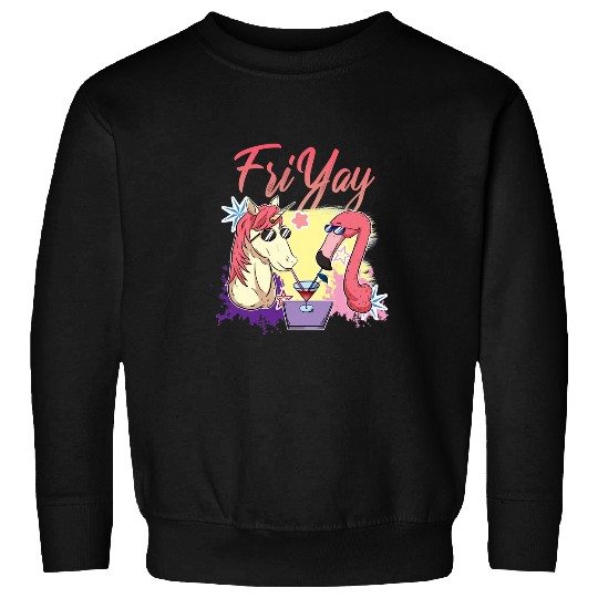 Unicorn Pet Flamingo Bird Friyay Unicorn Flamingo Tropical Sweatshirts