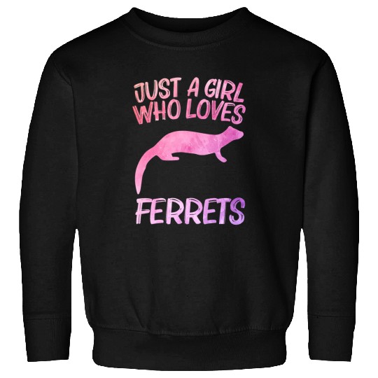 Ferret Pet Just A Girl Who Loves Ferrets Gift For Women Weasel Pet 1 Sweatshirts