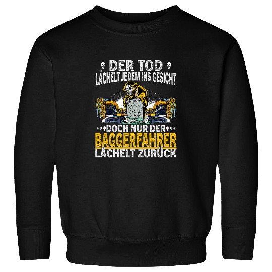 Excavator Fun Mens The Death Smiles Digger Driver on Digger Construction Site Construction Worker Sweatshirts