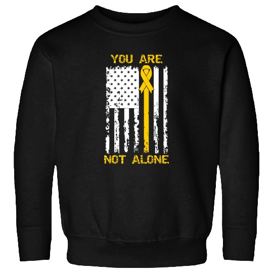 suicides Prevention 988 Ribbon You Are Not Alone suicides Prevention Awareness Yellow Ribbon Sweatshirts