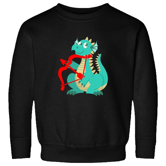 Dragon Pet Valentines Day Dragon Red Cupid Bow Sweatshirts