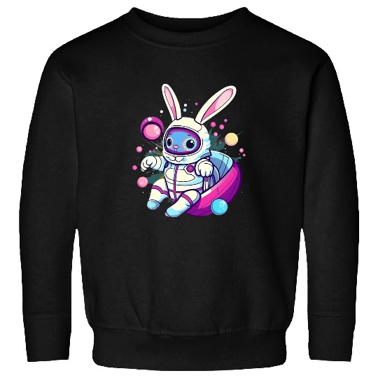 Aliens UFO Outer Space Bunny Alien Easter in Space for Kids and Adults Sweatshirts