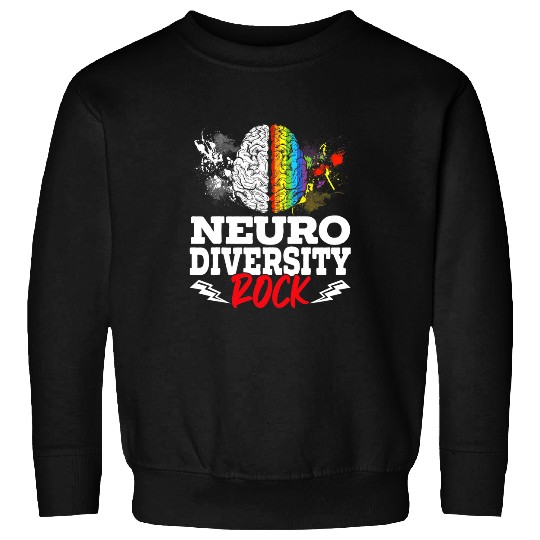 Autism Puzzle Neurodiversity Rocks Rainbow Brain Autism Awareness ASD ADHD 21 Sweatshirts